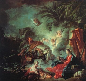  francois lienzo - El descanso en la huida a Egipto Rococó Francois Boucher